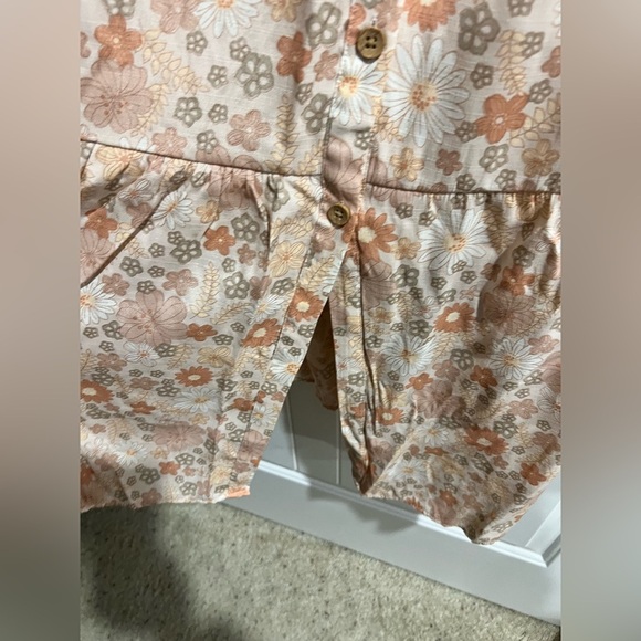 LC Lauren Conrad tan peach flower floral dress petite XL PXL - Picture 5 of 12